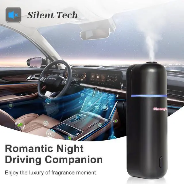 Alt view image 3 of 7 - Car Diffuser, Motion Sensor Waterless Essential Oil Diffuser for Car USB Rechargeable with 6 Refill ScentsHilton/Sandwood/WhiteTea/Diamond/GreenBamboo/Pachuli