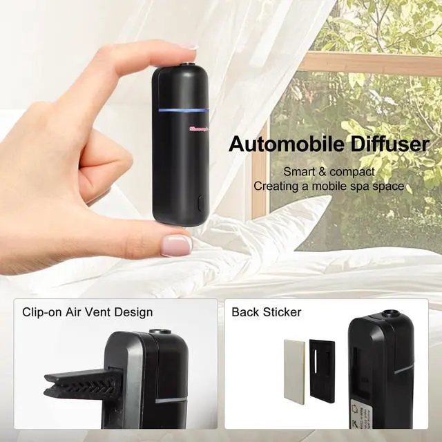 Alt view image 5 of 7 - Car Diffuser, Motion Sensor Waterless Essential Oil Diffuser for Car USB Rechargeable with 6 Refill ScentsHilton/Sandwood/WhiteTea/Diamond/GreenBamboo/Pachuli