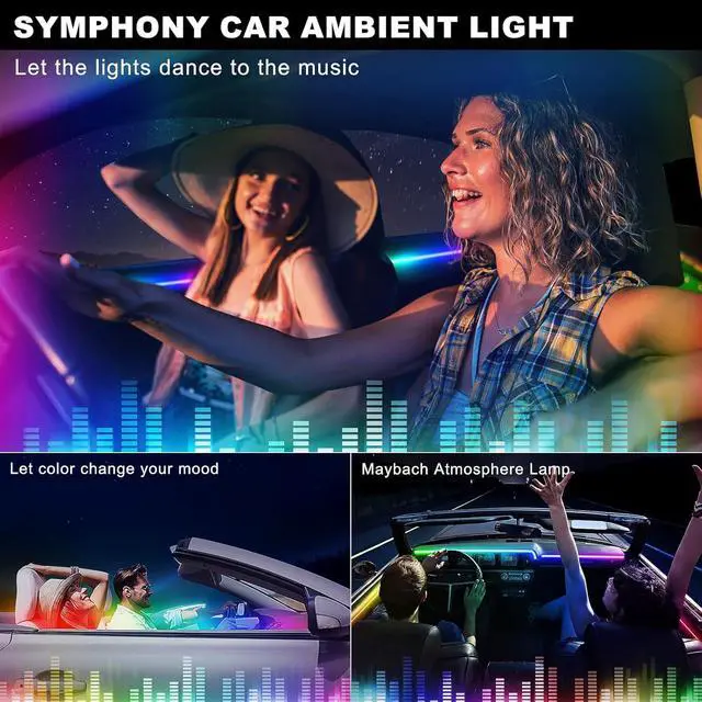 Alt view image 4 of 7 - Dreamcolor Acrylic Interior Car LED Strip Light with APP Remote Control, RGB 8 in 1 with 235 inches 800 LEDs Fiber Optic Strip Lights for Car, Dynamic Chasing Music Sync Neon Car Ambient Lighting Kits