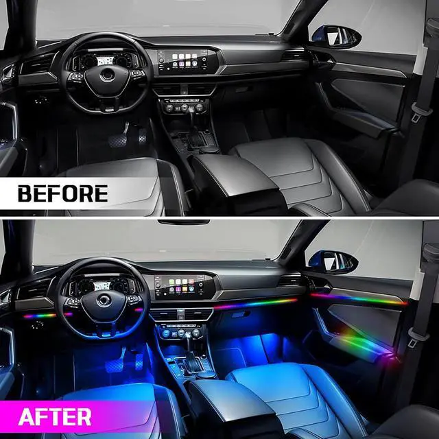 Alt view image 7 of 7 - Dreamcolor Acrylic Interior Car LED Strip Light with APP Remote Control, RGB 8 in 1 with 235 inches 800 LEDs Fiber Optic Strip Lights for Car, Dynamic Chasing Music Sync Neon Car Ambient Lighting Kits