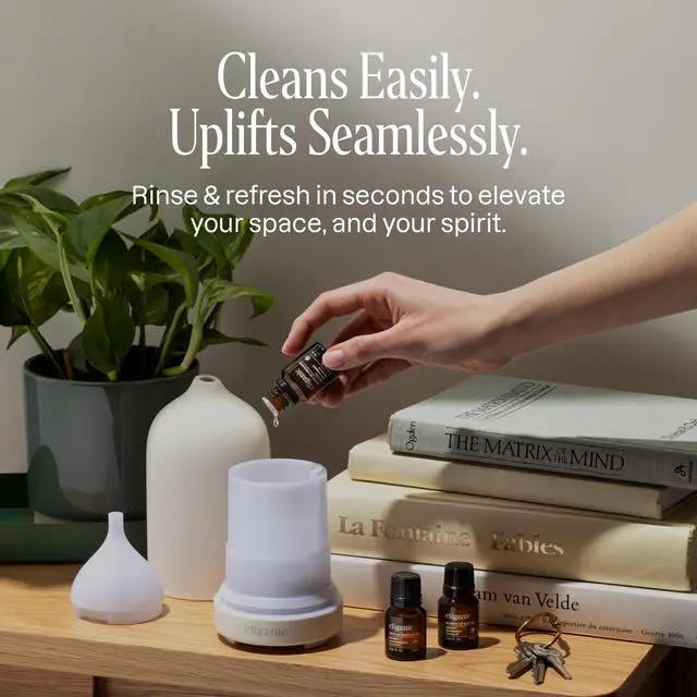Alt view image 6 of 6 - Ceramic Diffuser (White), 100ml Ultrasonic for Essential Oils Aromatherapy, Home & Office