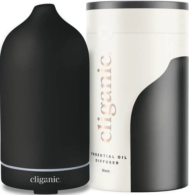 Main image of Ceramic Diffuser (Black), 100ml Ultrasonic for Essential Oils Aromatherapy, Home & Office