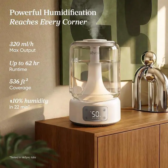 Alt view image 2 of 7 - Humidifiers for Bedroom Large Room, 6.2L Dishwasher Safe, Smart App