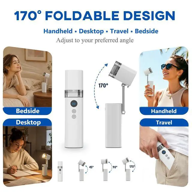 Alt view image 5 of 7 - Mini Handheld Turbo Fan with Flashlight Light