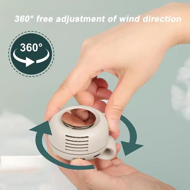 Alt view image 3 of 7 - Portable Silent Mini Bladeless Fan Clip On, 3 Speeds & Queit, Hands Free Shirt and Waist Clips Whirlwind Fans, For Outdoor & Travel & Office, Travel Accessories (White)