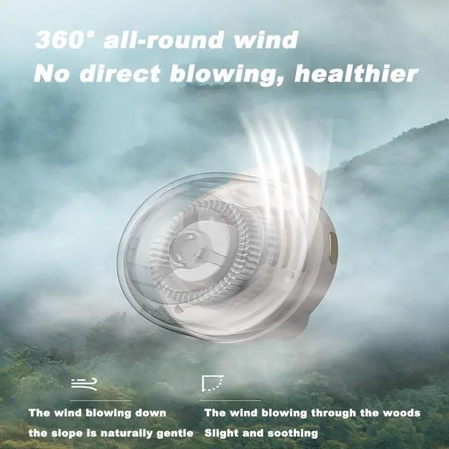 Alt view image 4 of 7 - Portable Silent Mini Bladeless Fan Clip On, 3 Speeds & Queit, Hands Free Shirt and Waist Clips Whirlwind Fans, For Outdoor & Travel & Office, Travel Accessories (White)