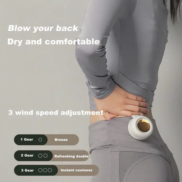 Alt view image 6 of 7 - Portable Silent Mini Bladeless Fan Clip On, 3 Speeds & Queit, Hands Free Shirt and Waist Clips Whirlwind Fans, For Outdoor & Travel & Office, Travel Accessories (White)