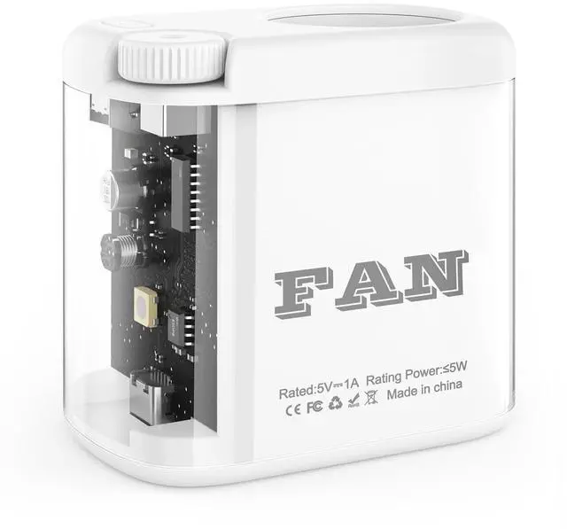 Main image of Transparent Mecha-style Wearable Waist Fan: USB-C Rechargeable 0-100 Wind Control, RGB Lighting, Detachable Belt Clip, 360° Rotation, for Shirt, Belt, Umbrella Handle, Handheld Use, 3-12 Hours