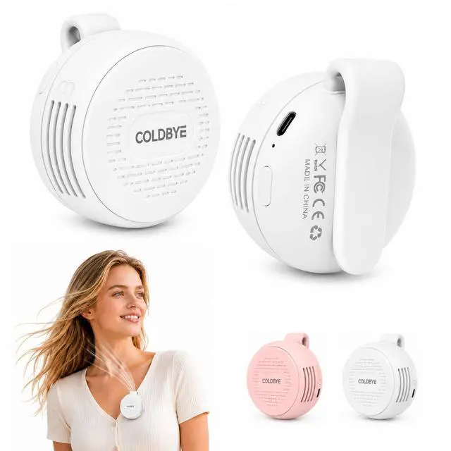 Main image of Bladeless Shirt Clip Fan for Waist & Clothing, Wearable Personal Cooling Fan with 3 Speeds, USB-C Rechargeable Hands-Free Mini Portable Fan for Work, Travel, Camping & Outdoor Activities