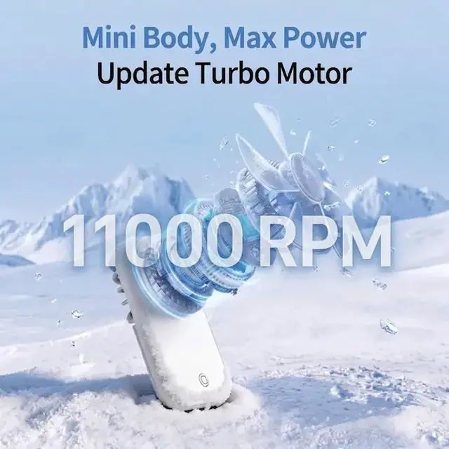 Alt view image 3 of 7 - Mini Fan, Portable Fans Pocket Size 5 Speeds 1100 RPM High Velocity Personal Fan with Lanyard for Makeup, Travel, Outdoor Fan Green