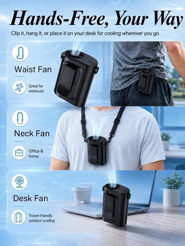 Alt view image 5 of 7 - Waist Fan Portable Ultra Lightweight Design