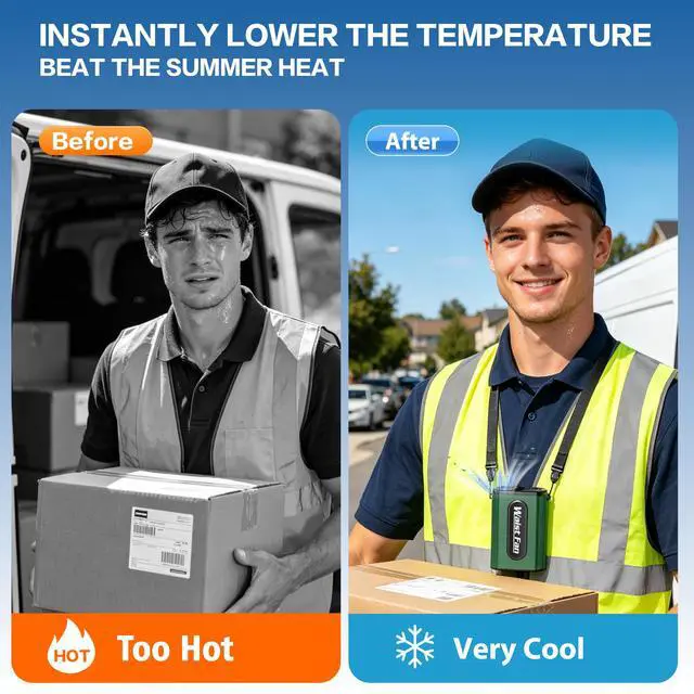 Alt view image 6 of 7 - Waist Fan Portable Clip on 17500RPM, Lightweight Belt Fan Rechargeable, Hands Free Personal Cooling Mini Neck Fan for Men Women Outdoor Jobsite Camping Hiking Fishing Travel Commute Daily Work