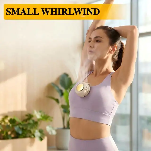 Alt view image 2 of 7 - Portable Silent Mini Bladeless Electric fan Clip-On,3-Speed Rotatable Hands-Free Clip-On Fan for Shirt and Waist,Portable Mini Bladeless Fan Clip-On,For Outdoor & Travel & Office & Indoor