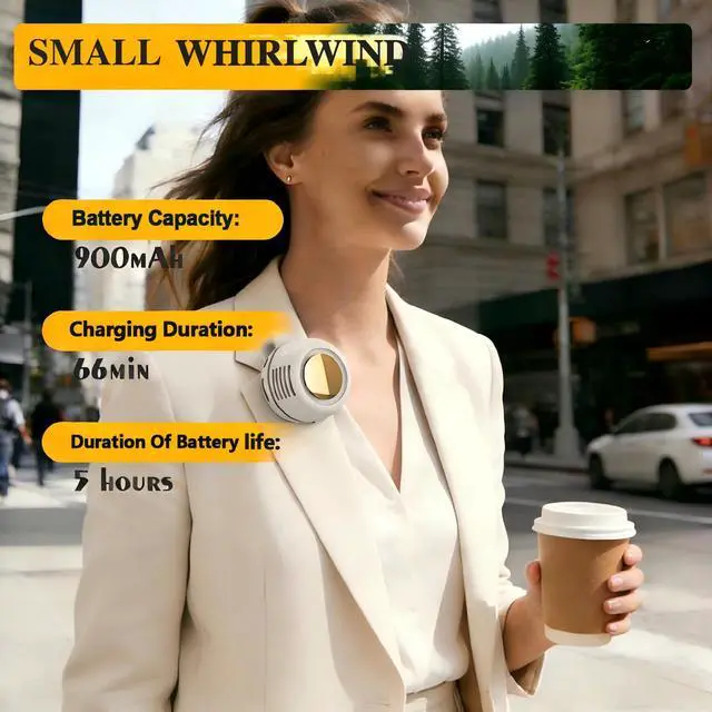 Alt view image 4 of 7 - Portable Silent Mini Bladeless Electric fan Clip-On,3-Speed Rotatable Hands-Free Clip-On Fan for Shirt and Waist,Portable Mini Bladeless Fan Clip-On,For Outdoor & Travel & Office & Indoor