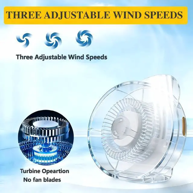 Alt view image 7 of 7 - Portable Silent Mini Bladeless Electric fan Clip-On,3-Speed Rotatable Hands-Free Clip-On Fan for Shirt and Waist,Portable Mini Bladeless Fan Clip-On,For Outdoor & Travel & Office & Indoor