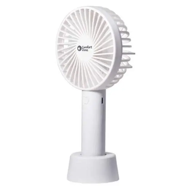 Main image of Personal Handheld Rechargeable Fan, 4 inch, 3 Speed, Lithium Ion Battery, Micro USB Cable, Powerful, Mini Hand Fan, Ideal for Home, Bedroom & Office, CZPF402WT