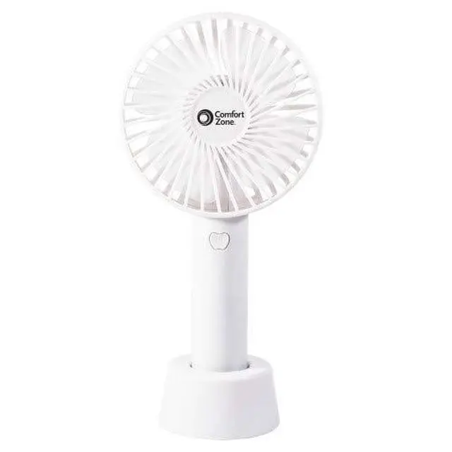 Alt view image 2 of 6 - Personal Handheld Rechargeable Fan, 4 inch, 3 Speed, Lithium Ion Battery, Micro USB Cable, Powerful, Mini Hand Fan, Ideal for Home, Bedroom & Office, CZPF402WT