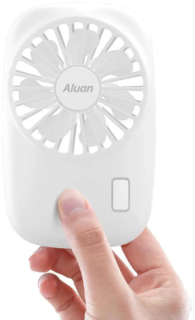 Main image of Handheld Fan Mini Fan Powerful Small Personal Portable Fan Speed Adjustable USB Rechargeable Cooling for Kids Girls Boys Woman Home Office Travel, White