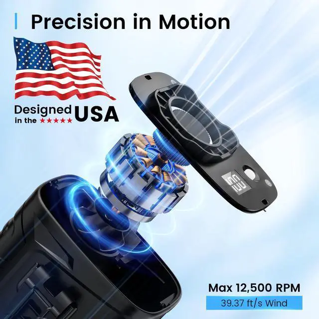 Alt view image 2 of 7 - Portable Waist Fan, 12500RPM Rechargeable Wearable Belt Clip Fan, Hands Free Cooling Fan for Outdoor Work, Construction, Hiking, Camping, Fishing, Long Battery Life Personal Cooling Device
