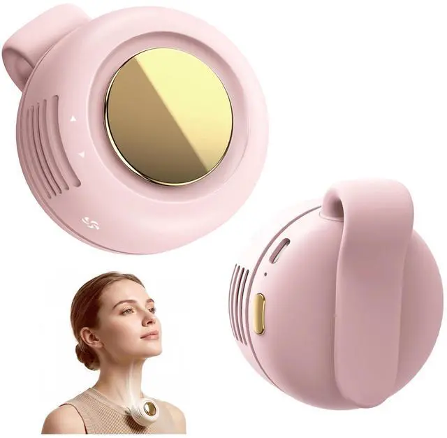 Main image of Portable Silent Mini Bladeless Fan, Clip On Fan for Shirt, 3 Speeds & Queit, Hands Free Waist Whirlwind Fans, USB Rechargeable, Suitable for Outdoor & Travel & Office (pink)