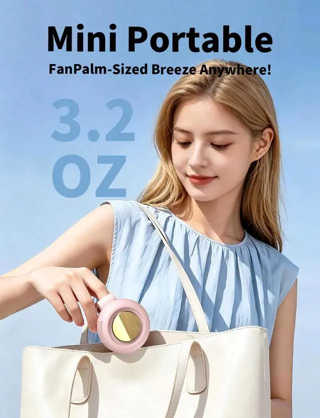 Alt view image 2 of 7 - Portable Silent Mini Bladeless Fan, Clip On Fan for Shirt, 3 Speeds & Queit, Hands Free Waist Whirlwind Fans, USB Rechargeable, Suitable for Outdoor & Travel & Office (pink)