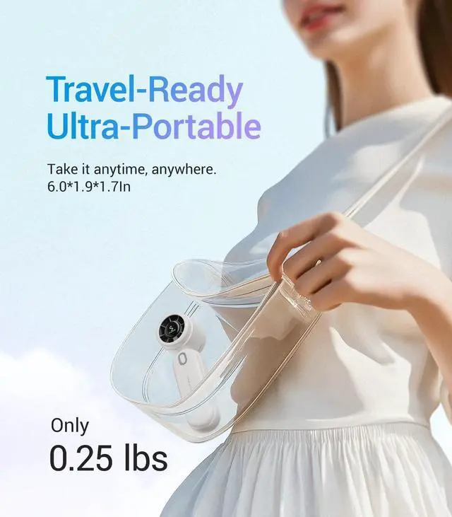 Alt view image 4 of 7 - High-Speed Portable Handheld Turbo Fan, USB Rechargeable Battery Powered, Small Portable Pocket Fan for Travel, Outdoor, Home, Office, Concerts, Lash, Gift for Women(White)