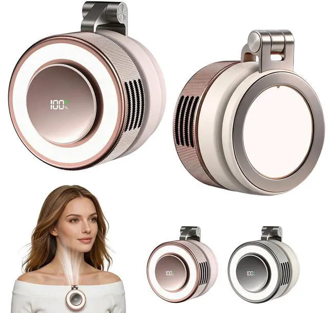Main image of 2026 New Portable Silent Mini Bladeless Electric Fan Clip On,5 Speeds Clip-On Fans For Shirt,Small Clips Fanmini Whirlwind Fans For Waist Clips Suitable For Outdoor & Travel & Office,Gift (Pink)