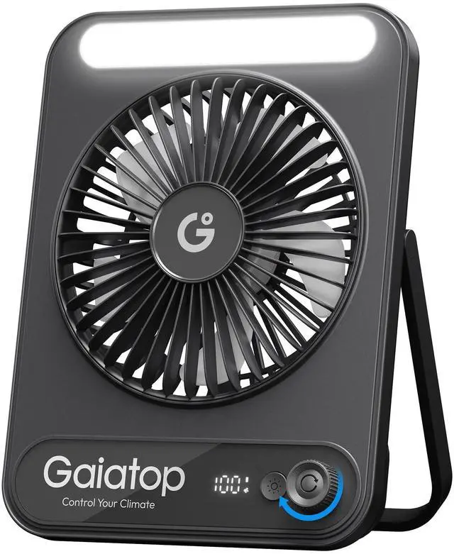 Main image of Small Desk Fan, 4000mAh Portable Fan for Travel with 3 LED Light, Max 18 Hrs Desk Fans Quiet for Bedside Desktop, Ultra-Slim Mini Fans, Travel Cruise Essentials Office Accessories, Black