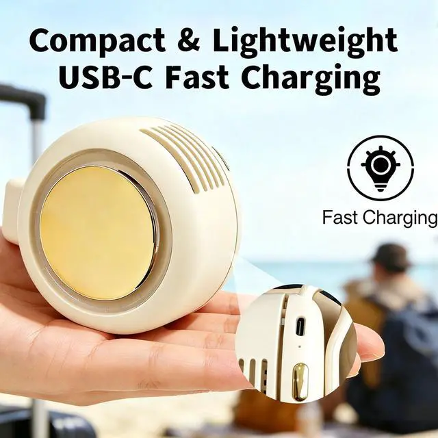 Alt view image 5 of 7 - 2026 New Portable silent mini bladeless fan 3-speed clip-on fan 360° rotatable suitable for outdoor, travel and office use, travel accessory (white)