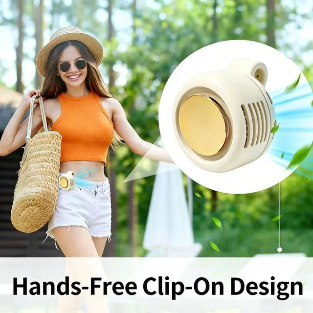 Alt view image 7 of 7 - 2026 New Portable silent mini bladeless fan 3-speed clip-on fan 360° rotatable suitable for outdoor, travel and office use, travel accessory (white)