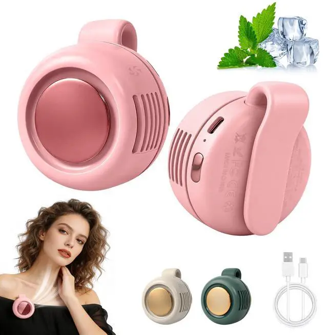 Main image of Portable Silent Mini Bladeless Fan Clip On,3 Speeds Clip-On Fans For Shirt,Small Clips Fanmini Whirlwind Fans For Waist Clips Suitable For Outdoor & Travel & Office (Pink)