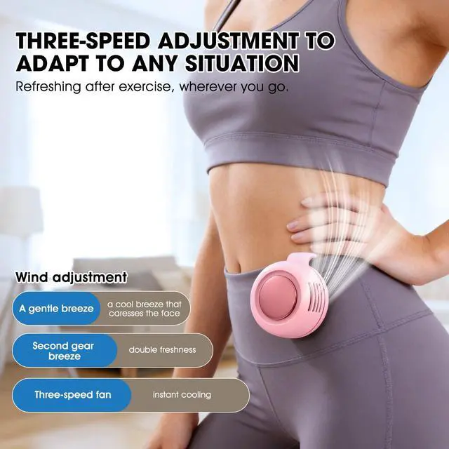 Alt view image 3 of 5 - Portable Silent Mini Bladeless Fan Clip On,3 Speeds Clip-On Fans For Shirt,Small Clips Fanmini Whirlwind Fans For Waist Clips Suitable For Outdoor & Travel & Office (Pink)