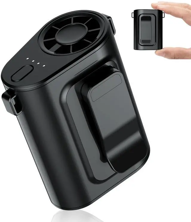Main image of Portable Waist Fan, Ultra Lightweight Wearable Clip On Fan for Shirt, Mini Personal Neck Fan for Travel, Hands Free Belt Fan with Strong Airflow, Rechargeable Small Body Fan for Women & Men