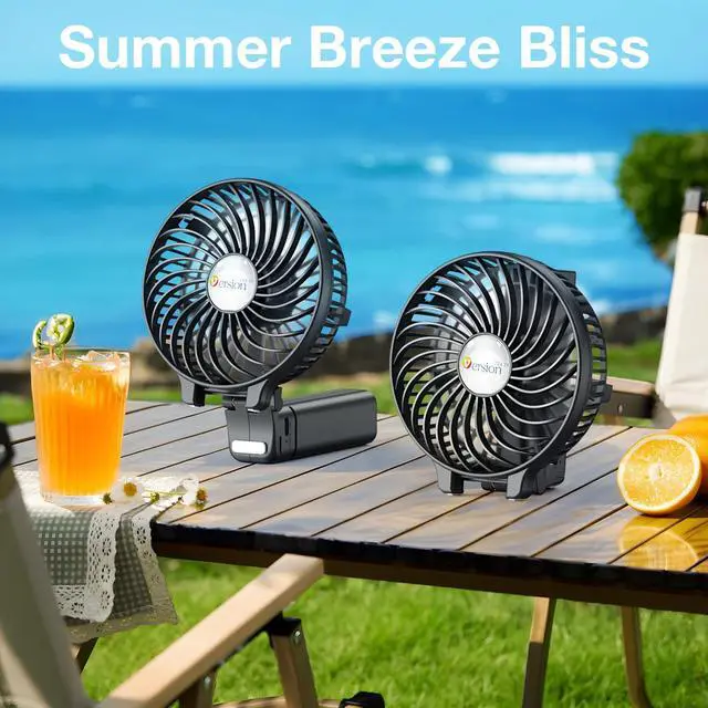 Alt view image 7 of 7 - Portable Handheld Fan, Powerful+Durable+180° Foldable, Mini Hand Fans with USB Rechargeable Battery Operated Cooling Accessories for Personal Use, Travel, Office Black
