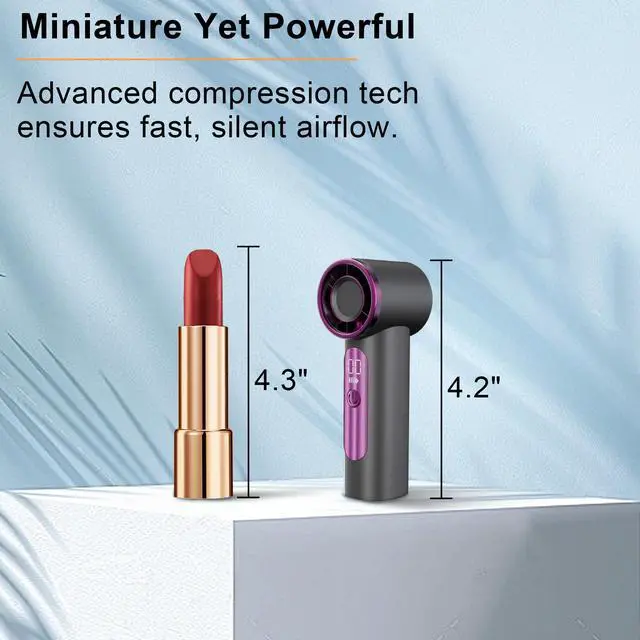 Alt view image 5 of 7 - iFan, Portable Mini Handheld Fan, Personal Small Turbo Fans Rechargeable for Travel - Gray