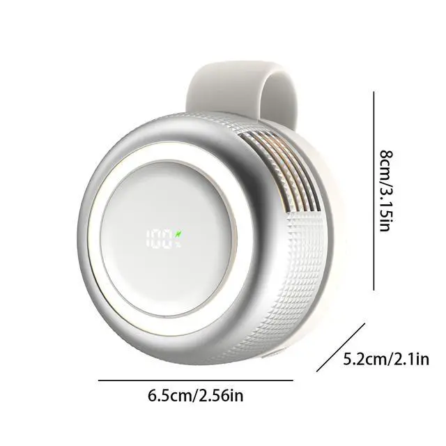 Alt view image 7 of 7 - 5-Speed Clip-On Mini Fan, Portable Bladeless Waist Fan, White
