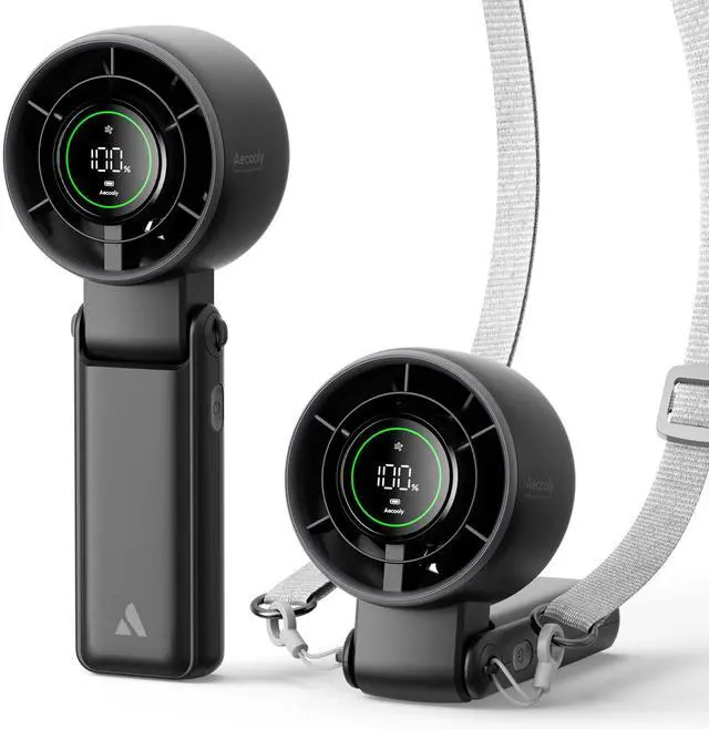 Main image of Portable Handheld Fan, 22H Max Cooling 5000mAh Battery -Black