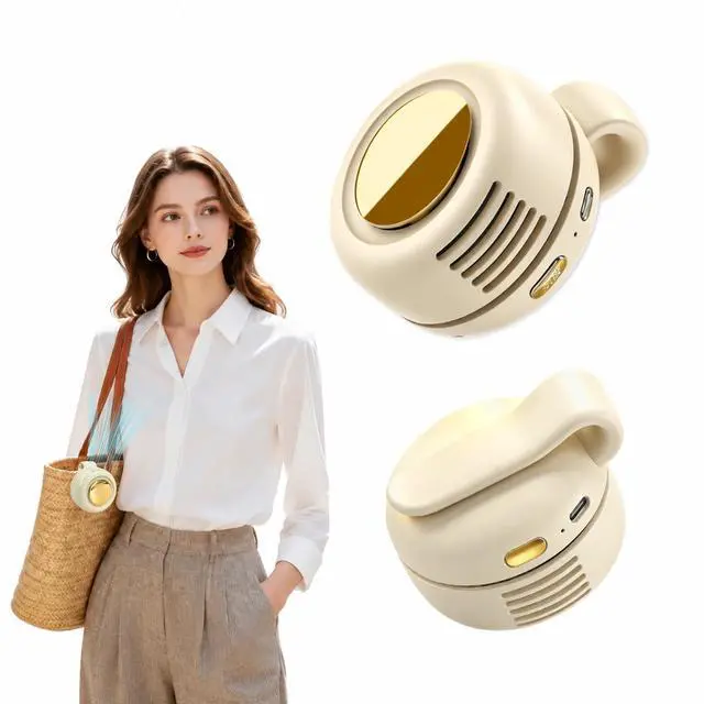 Main image of Portable Clip-on Fan, Silent Bladeless Mini fan, 360°Rotation 3-speed Modes Whirlwind Fans For Waist Clips Hands-Free Cooling Fan Suitable For Outdoor Sports Trip Work Travel White