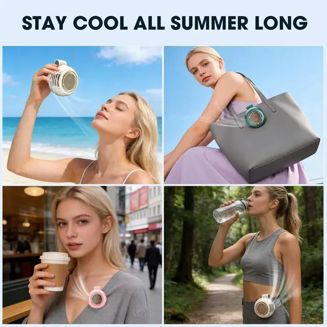 Alt view image 7 of 7 - Portable Silent Mini Bladeless Fan Clip on, 5 Speeds 360° Rotatable Clip on Fan for Shirt & Waist, USB Rechargeable Small Fans Portable, 2026 New Whirlwind Fans for Outdoor/Travel/Office, Green