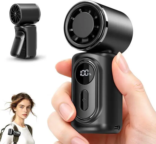 Main image of Portable Clip-On Mini Fan Handheld Turbo Fan 180° Rotating 3000mAh 5-speed