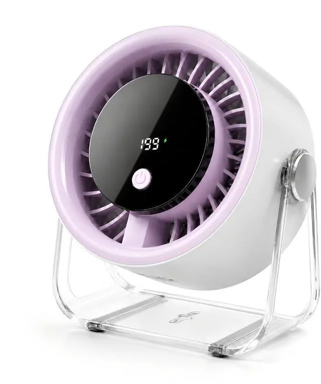 Main image of Portable Desk Fan for Bedroom, 199 Speeds Rechargeable USB Table Fan with 4000mAh Battery, 360° Rotation, LED Display, Quiet Wall-Mountable Personal Cooling Fan for Home Office (Purple)