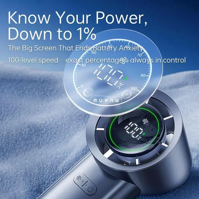 Alt view image 2 of 7 - Turbo Handheld Fan 100-Speed Digital Display