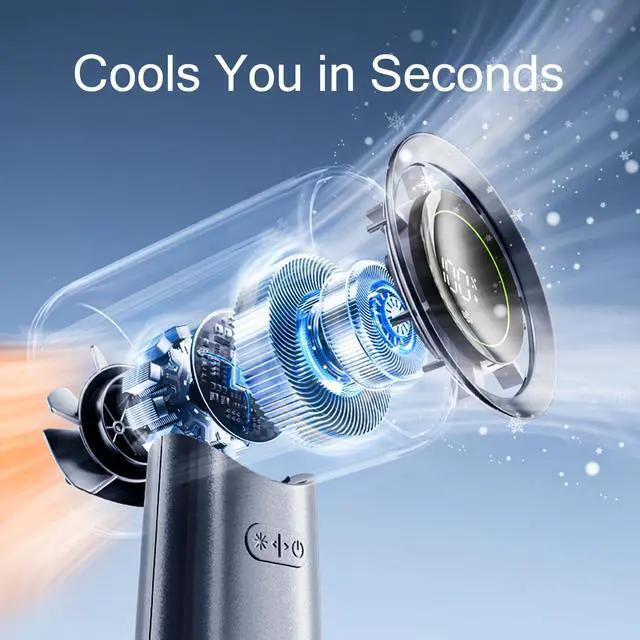 Alt view image 4 of 7 - Turbo Handheld Fan 100-Speed Digital Display