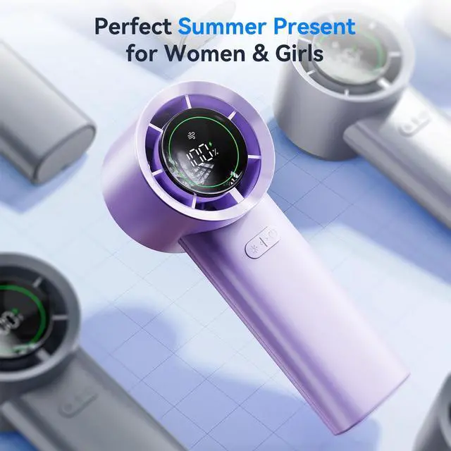 Alt view image 7 of 7 - Turbo Handheld Fan 100-Speed Digital Display