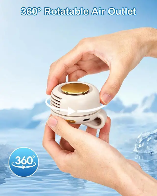 Alt view image 4 of 7 - Portable Silent Mini Bladeless Electric Fan Clip On,Mini Bladeless Fans with Clip,3 Speeds Hands-Free Small Whirlwind Bladeless Fan Neck Fans,Rechargeable Tiny Fan Clips On Shirt (White-2pcs)