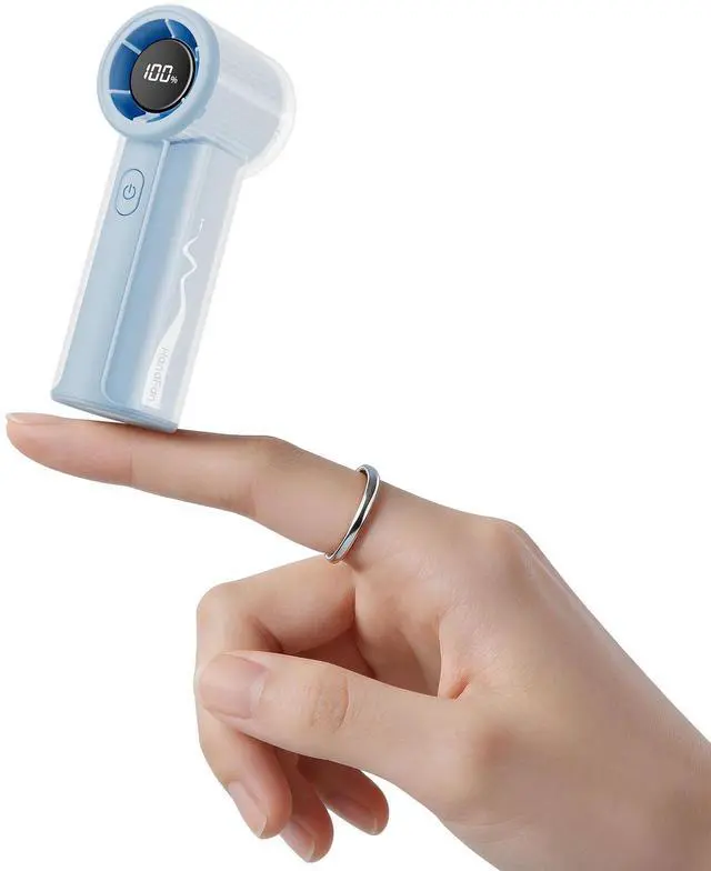 Main image of Portable Handheld Mini Fan, High Speed Personal Turbo Fan Rechargeable, 100 Speeds Adjustable Small Hand Fans, Trendy Stuff Purse Accessories for Outdoor Travel Concert Gifts for Women(Blue)
