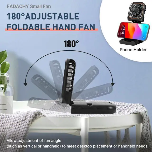 Alt view image 3 of 6 - Portable Fan,handheld Fan,Mini Fan,Rechargeable Personal Fan, 3000mAh Battery Operated Cooling 3 in 1 Electric Fan for Travel Camping