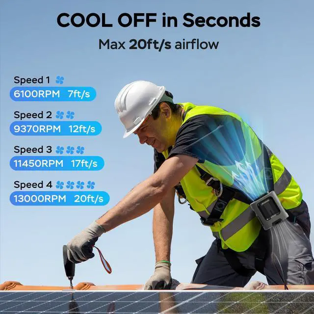 Alt view image 3 of 7 - Mini Portable Waist Fan Clip on, Gifts for Father Him Men Dad Husband, 13000RPM Rapid-Cooling Personal Neck Fans, Wearable Shirt Belt Fan for Women Men Outdoor Work Jobsite Travel Camping