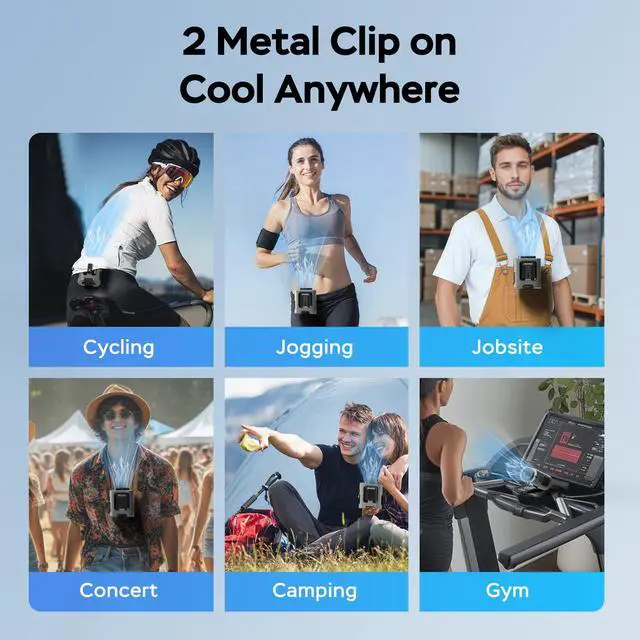 Alt view image 6 of 7 - Mini Portable Waist Fan Clip on, Gifts for Father Him Men Dad Husband, 13000RPM Rapid-Cooling Personal Neck Fans, Wearable Shirt Belt Fan for Women Men Outdoor Work Jobsite Travel Camping