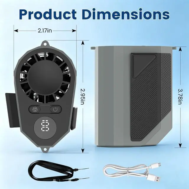 Alt view image 7 of 7 - 2026 Portable Waist Fan Clip on, 14000RPM Strong Airflow Rechargeable Neck Fan, Mini Fan Hands-Free with 5 Speeds & 26H Working Time for Outdoor, Indoor, Jobsite, Camping, GreigeDeep Gray